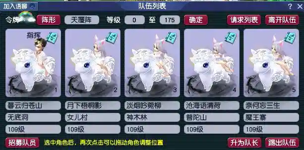 129级五开阵容搭配