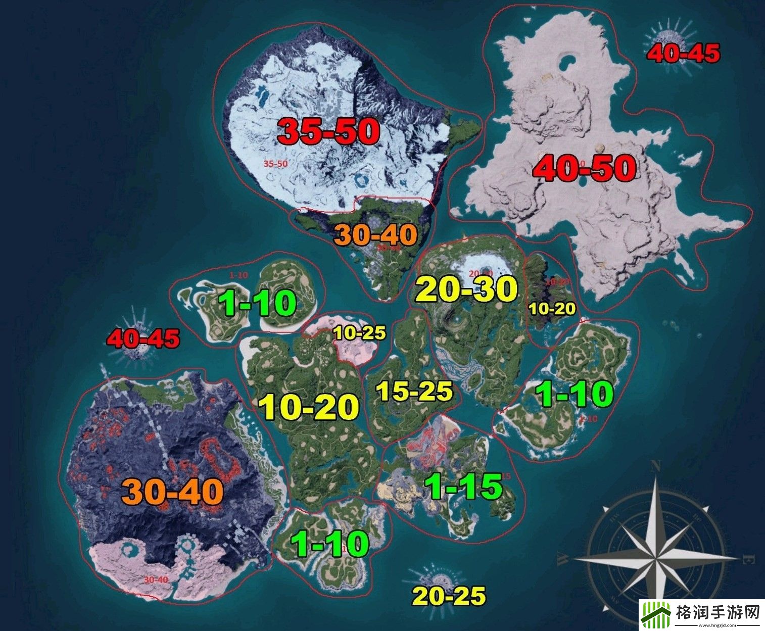 幻兽帕鲁区域等级划分一览