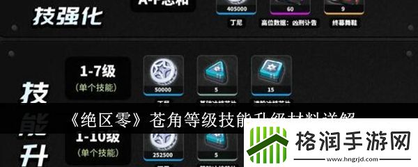 绝区零苍角等级技能升级材料有哪些