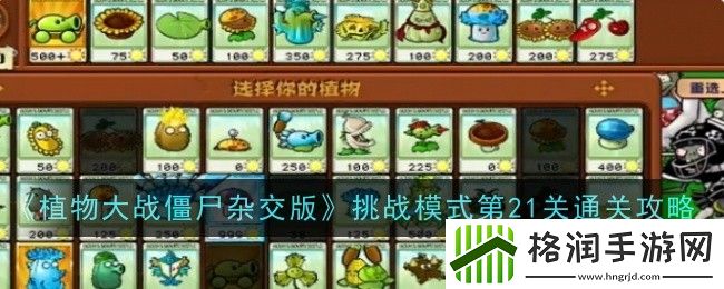 植物大战僵尸杂交版挑战模式第21关怎么玩
