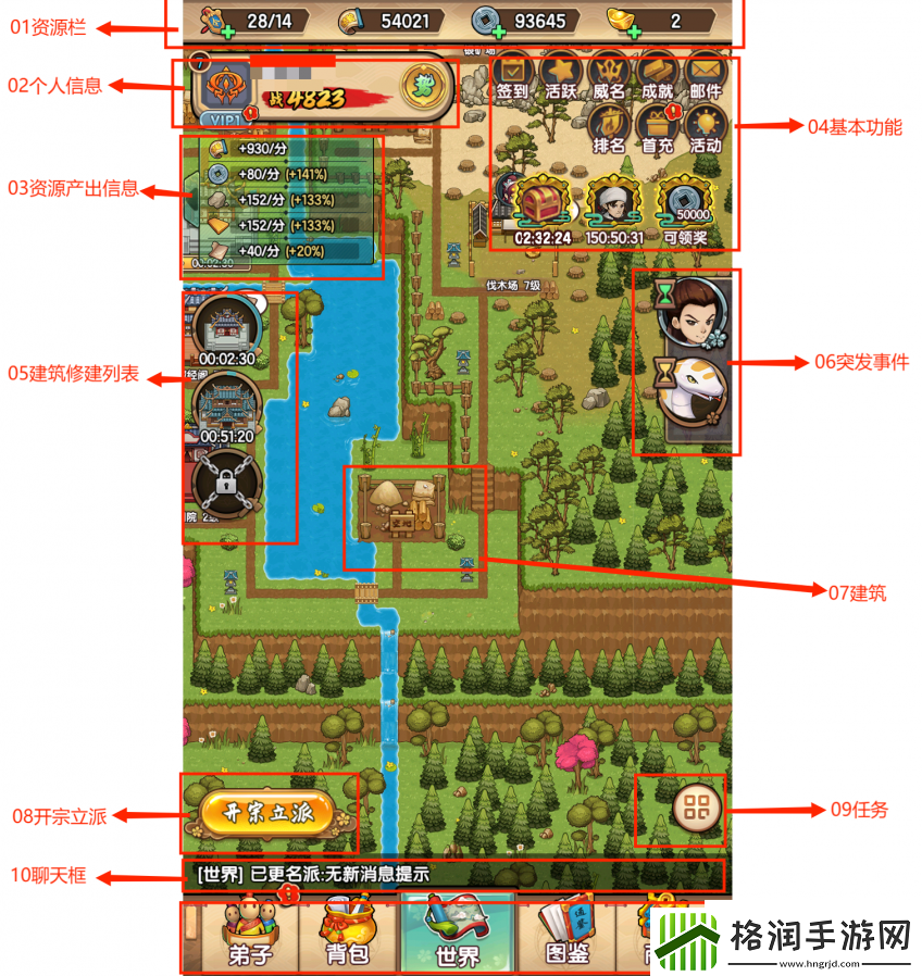 我要当掌门游戏主界面介绍