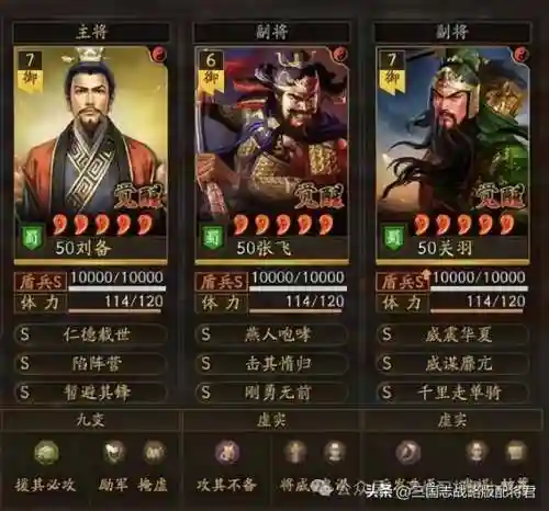 刘备势力群盾阵容搭配