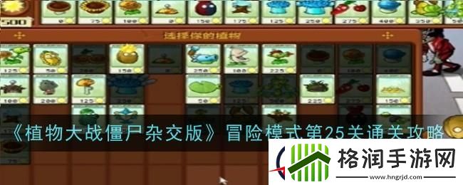 植物大战僵尸杂交版冒险第二十五关怎么过