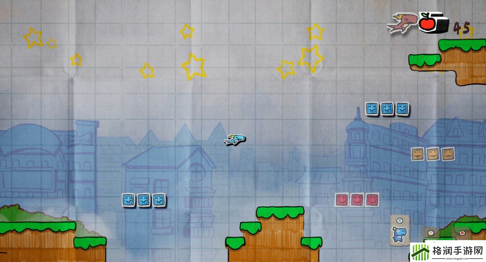 手绘风横版平台跳跃游戏变色龙童绘历险