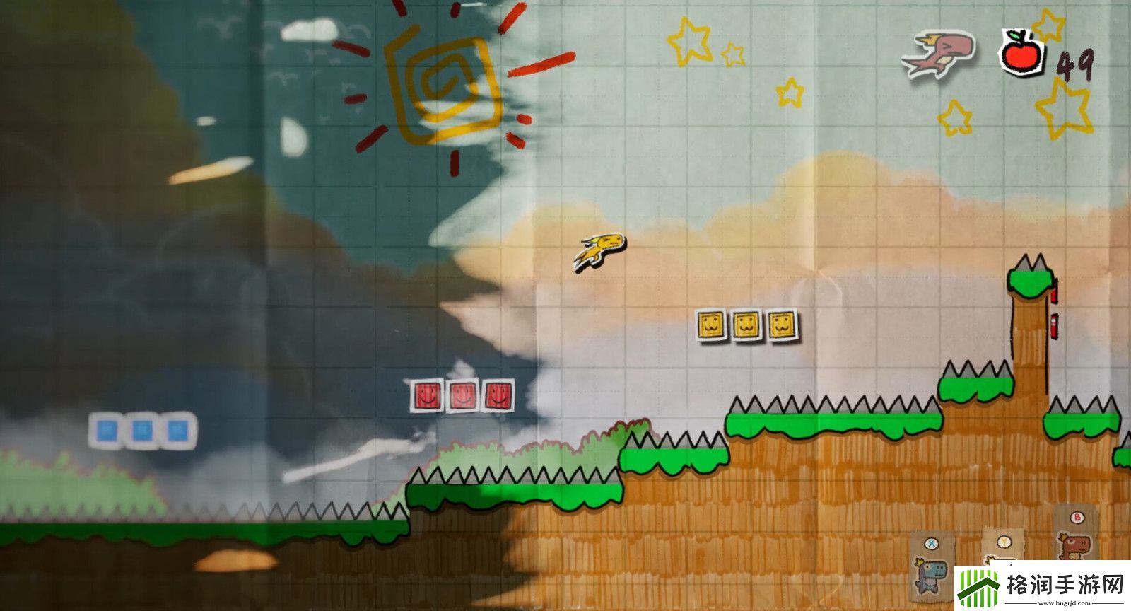 手绘风横版平台跳跃游戏变色龙童绘历险