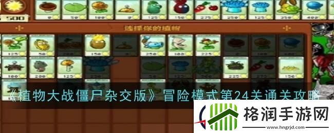 植物大战僵尸杂交版冒险第二十四关怎么过