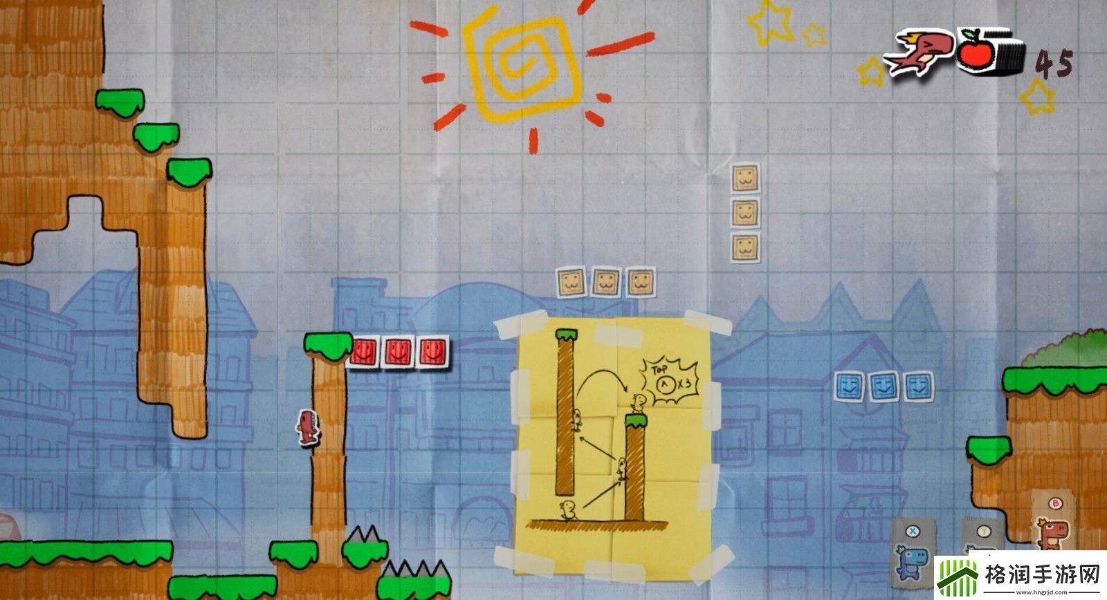 手绘风横版平台跳跃游戏变色龙童绘历险