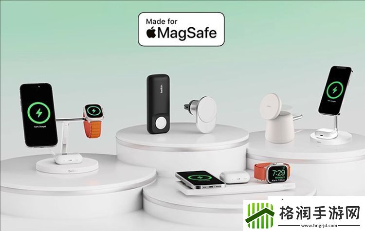 贝尔金二合一无线磁吸充电器