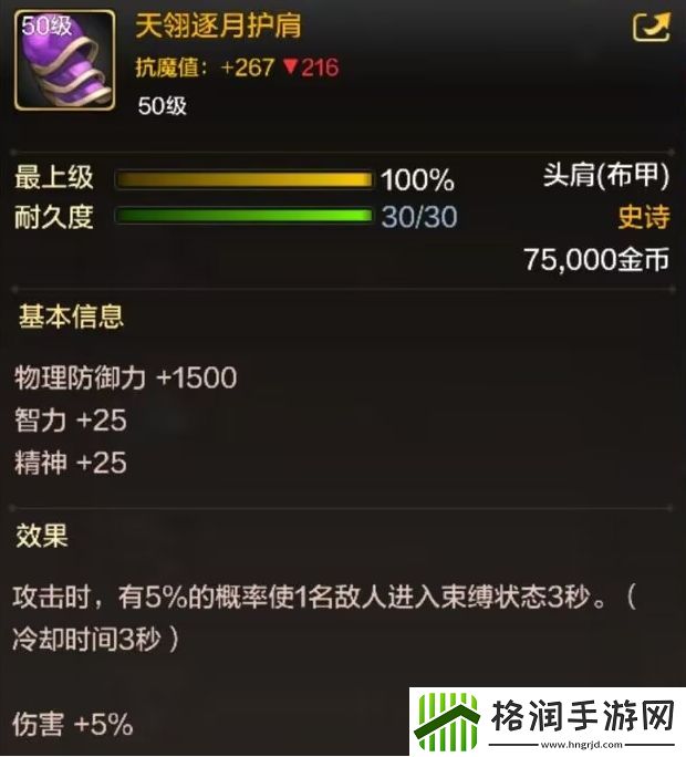 地下城与勇士起源天翎逐月护肩怎么样