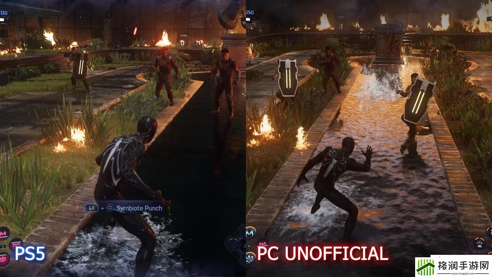 漫威蜘蛛侠2非官方PC版与PS5版对比