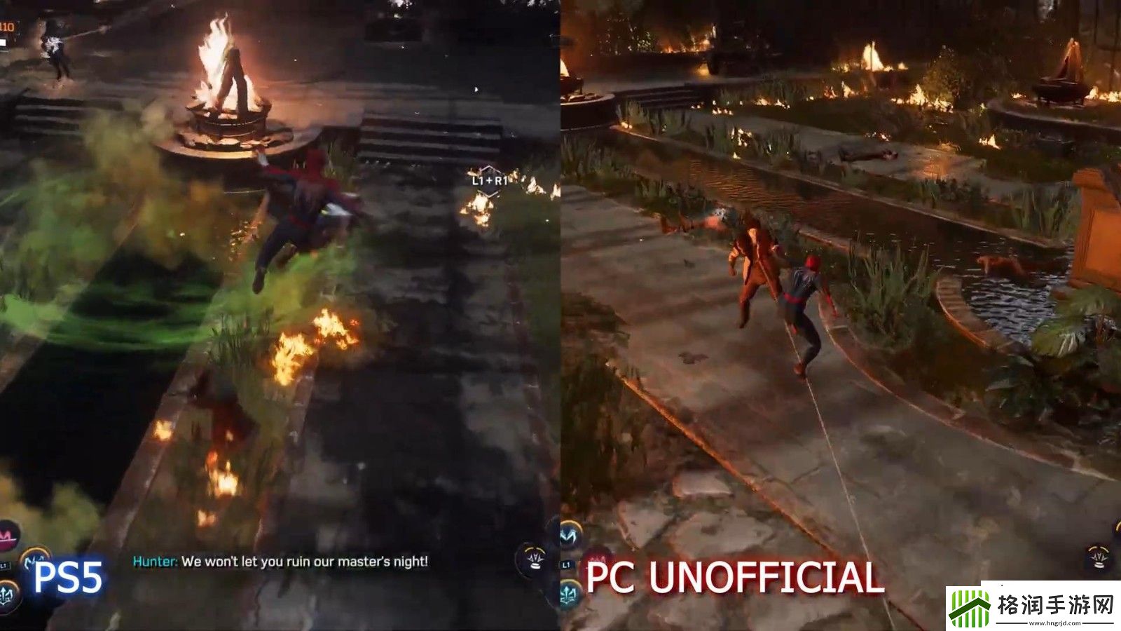 漫威蜘蛛侠2非官方PC版与PS5版对比