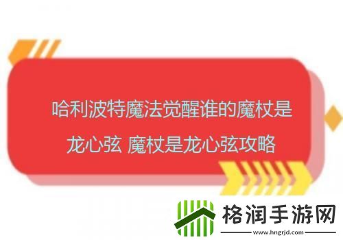 哈利波特魔法觉醒谁的魔杖是龙心弦魔杖是龙心弦攻略