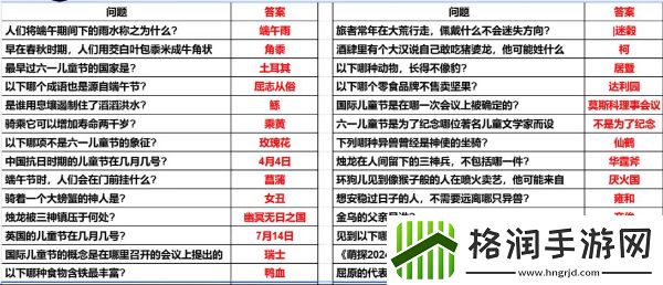 妄想山海端午节答题答案是什么