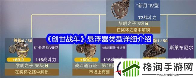 创世战车悬浮器类型详细介绍