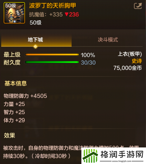 地下城与勇士起源波罗丁的天祈胸甲怎么样