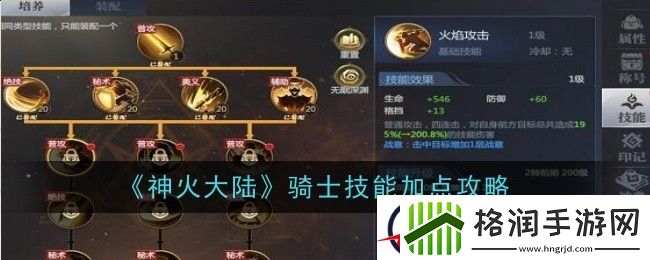 c骑士技能加点攻略