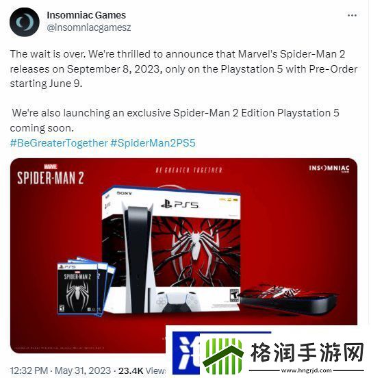 漫威蜘蛛侠游戏官宣发售日期