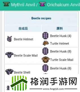 泰拉瑞亚甲虫套怎么做