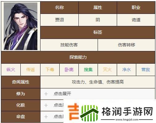 如鸢贾诩技能天赋介绍一览
