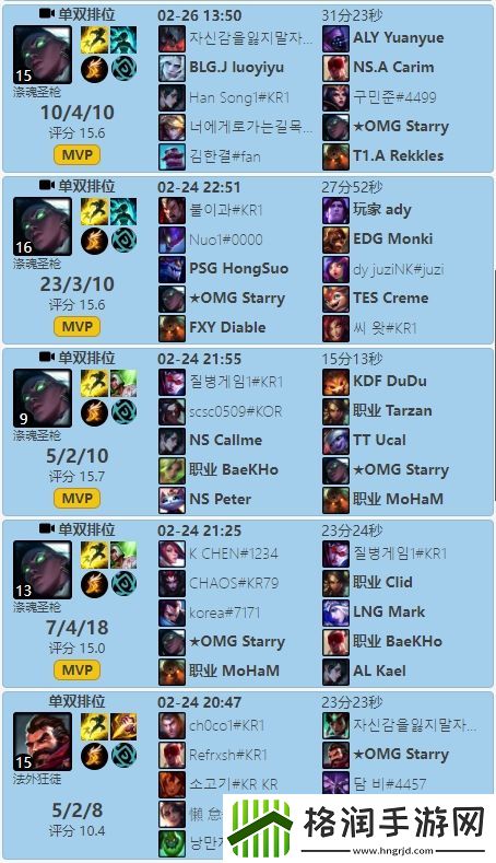 OMG替补下路Starry十连胜杀至韩服第二