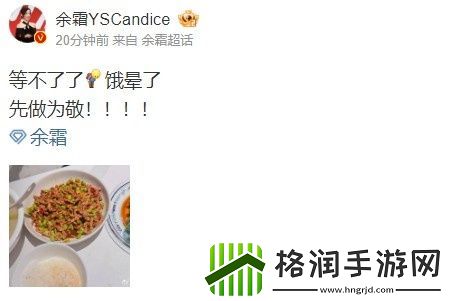 管家今天的饭！余霜更博晒照