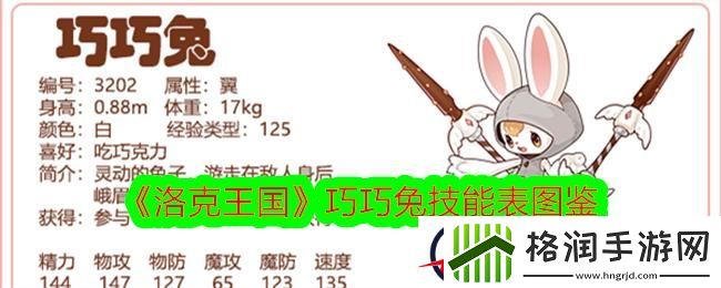 洛克王国巧巧兔技能表图鉴