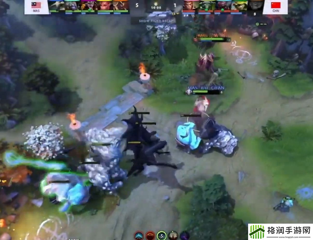 中国队的几次抓单被马来西亚反打10分钟目前人头比51