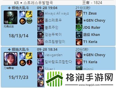 决赛前的最后放松韩国LoL亚运代表队五人打起了大乱斗模式