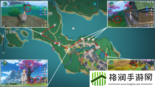 原神绯樱绣球采集路线