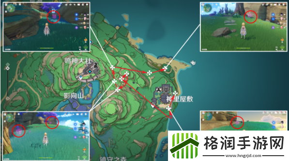 原神绯樱绣球采集路线