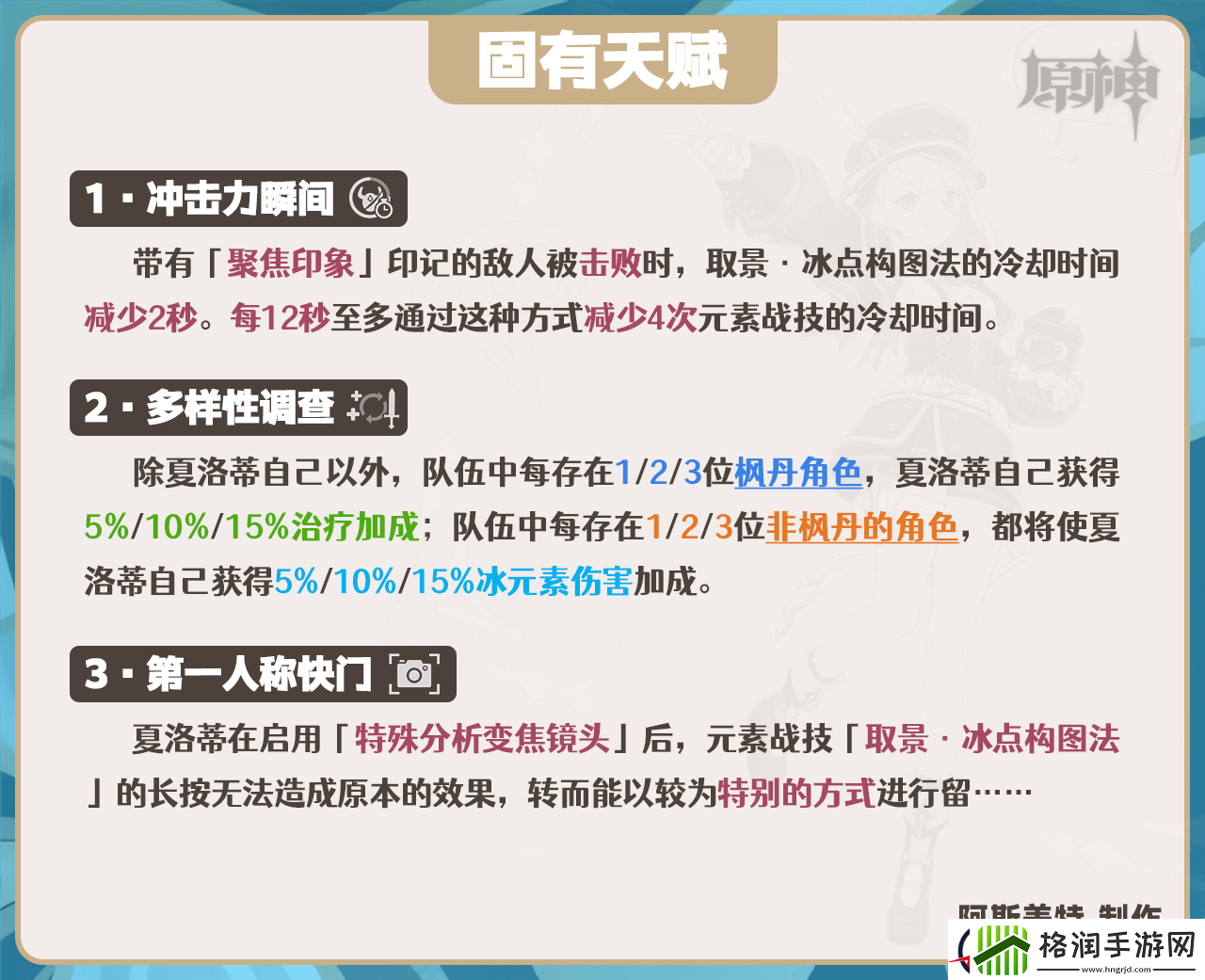 原神夏洛蒂技能怎么加点