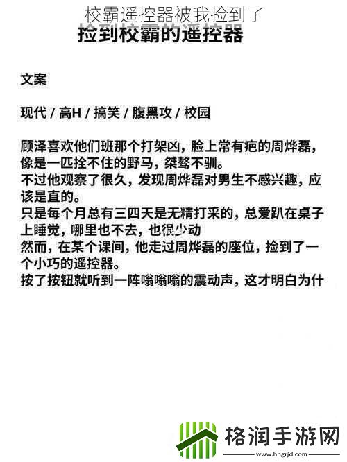 校霸遥控器被我捡到了