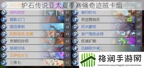 炉石传说亚太夏季赛强奇迹贼卡组