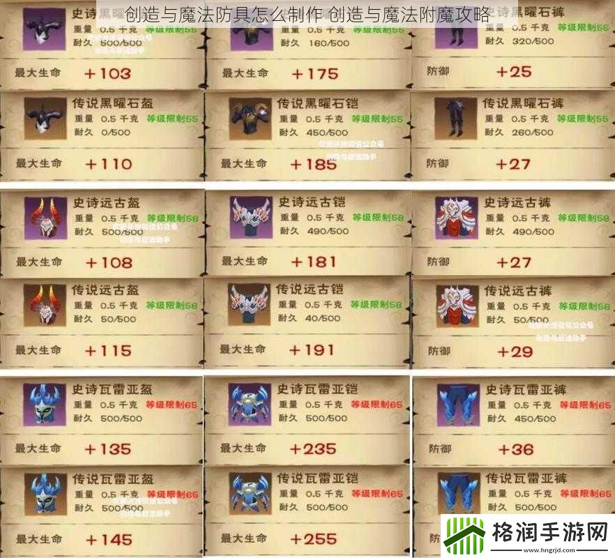创造与魔法防具怎么制作