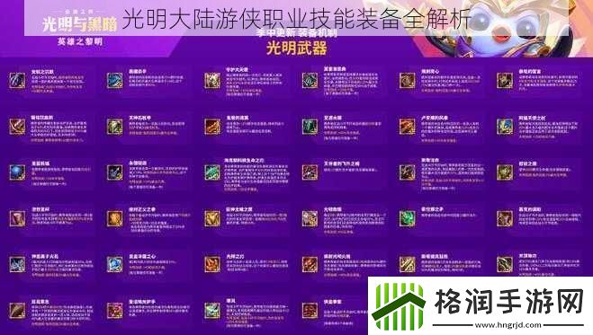 光明大陆游侠职业技能装备全解析