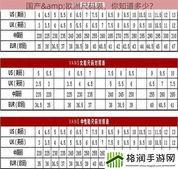 国产&欧洲尺码表你知道多少