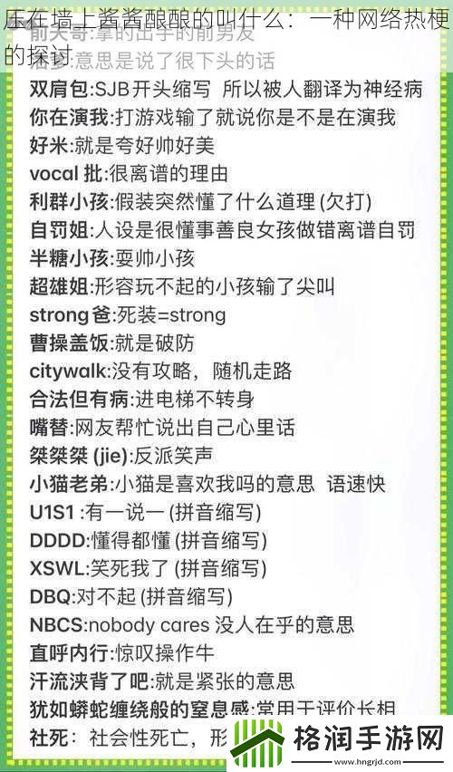 压在墙上酱酱酿酿的叫什么