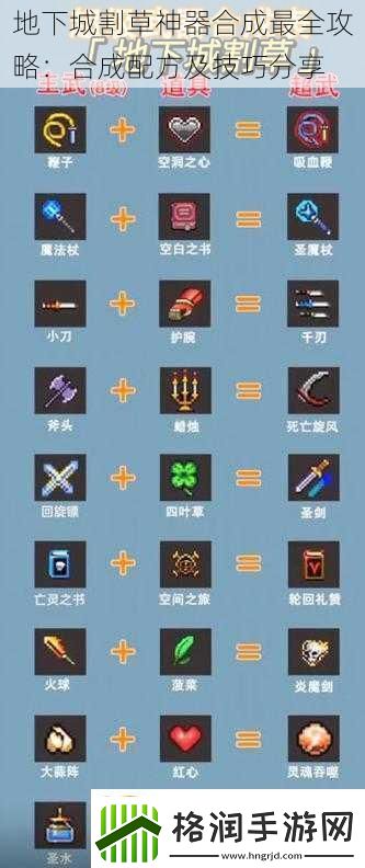 地下城割草神器合成最全攻略