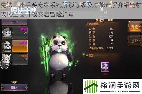 魔法王座手游宠物系统解锁等级及功能详解介绍宠物攻略全面升级宠启冒险篇章