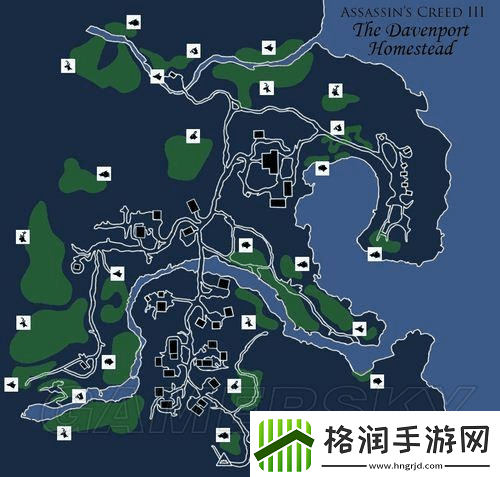 刺客信条3狩猎地图全动物位置