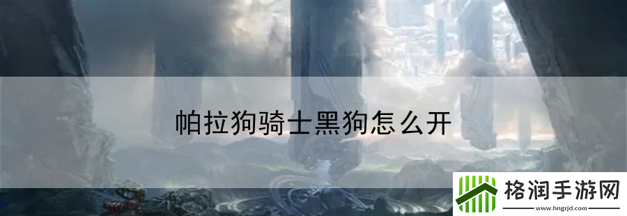 帕拉狗骑士黑狗怎么开