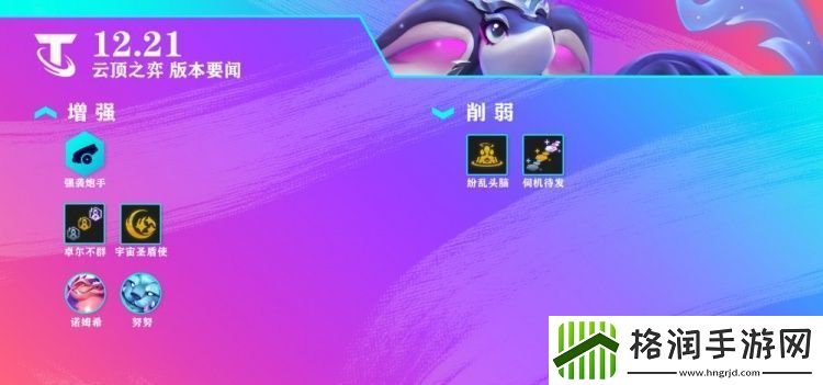12.21云顶之弈版本更新
