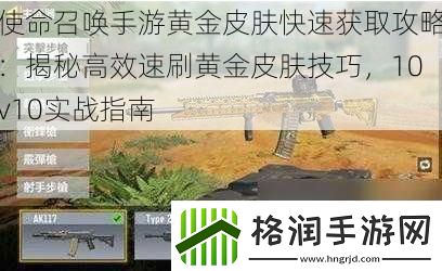 使命召唤手游黄金皮肤快速获取攻略