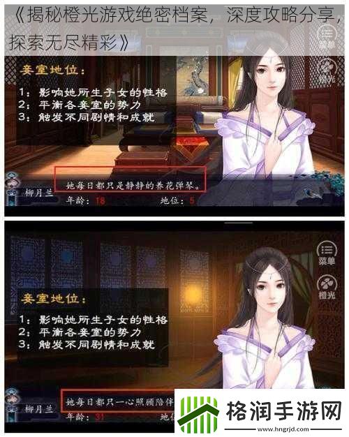 揭秘橙光游戏绝密档案深度攻略分享探索无尽精彩