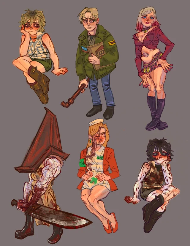 国外博主制作寂静岭2卡通插图