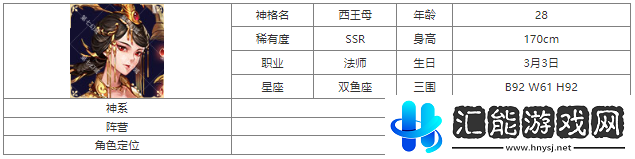 第七幻域西王母神格图鉴具体一览