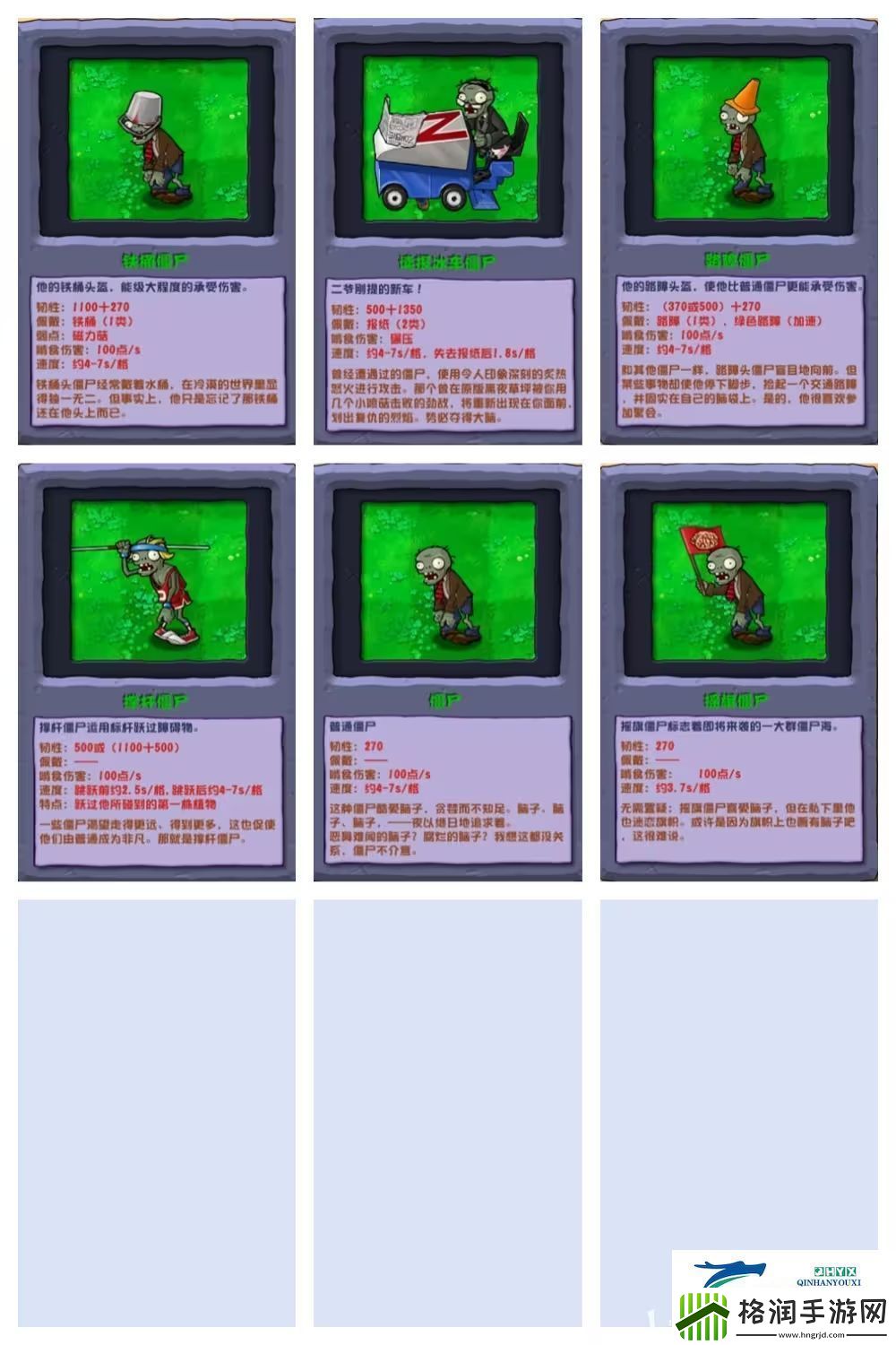 植物大战僵尸杂交版僵尸图鉴大全