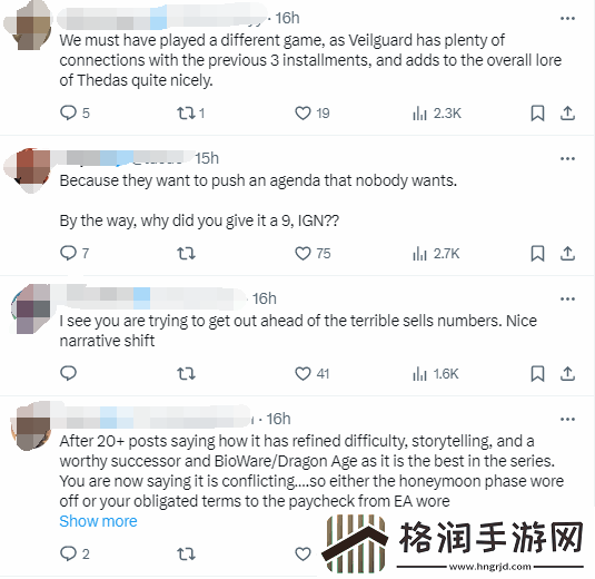 IGN批评龙腾世纪4遭嘲讽