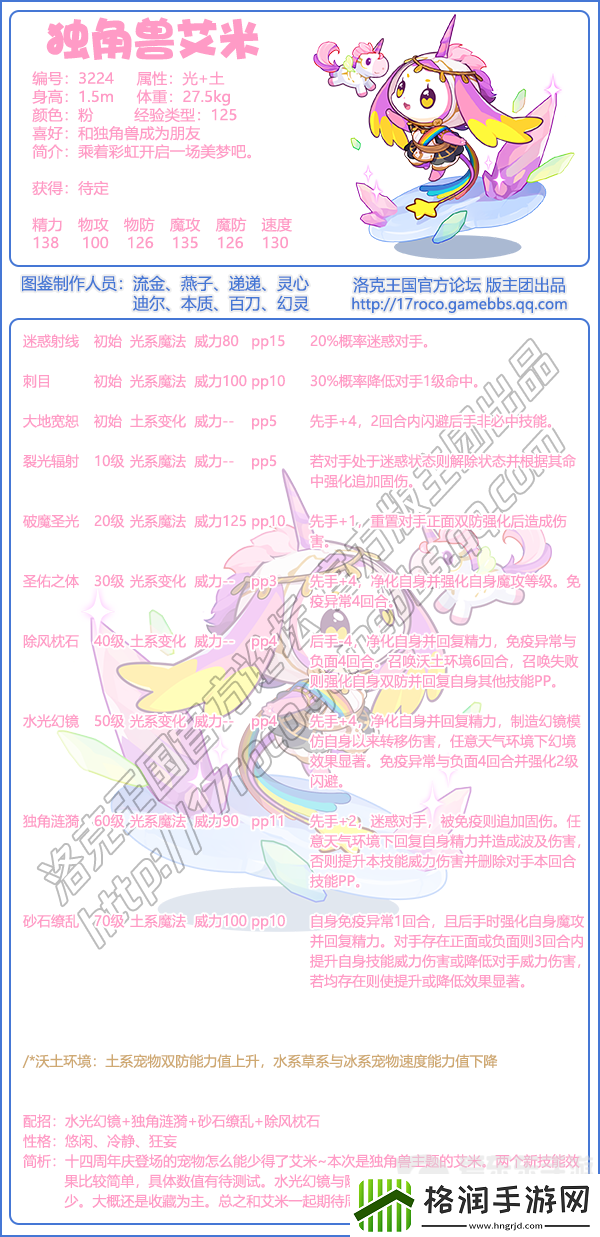 洛克王国独角兽艾米技能搭配什么