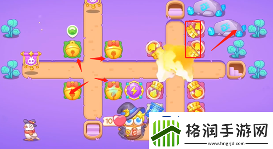 保卫萝卜4阿波与魔法宝藏第57关通关攻略